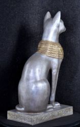 Bastet ,, Egyptská kočka ,, 74 cm - col.stříbro/zlato Zakázková výroba