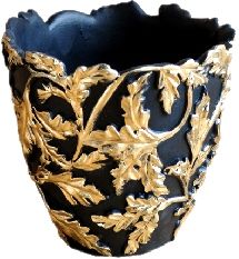 Váza s lístkama 21cm | color 2+50, color 96
