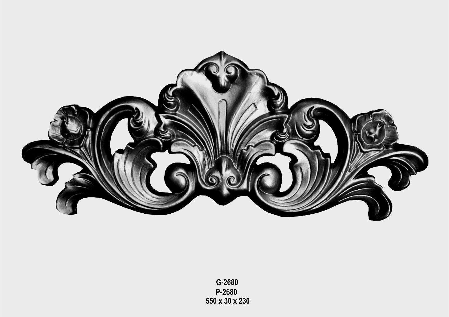 Ornament - 55x3x23 - col.76 staré stříbro Zakázková výroba