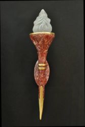 Egyptská pochodeň 112 cm - col.133 imitace mramoru / červeno zlatý / Zakázková výroba